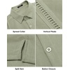 image:imageCOOFANDY Mens Short Sleeve Cuban Guayabera Shirt Casual Summer Beach Button Down ShirtsLight Green