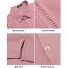 image:imageCOOFANDY Mens Short Sleeve Cuban Guayabera Shirt Casual Summer Beach Button Down ShirtsLight Pink