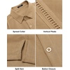 image:imageCOOFANDY Mens Short Sleeve Cuban Guayabera Shirt Casual Summer Beach Button Down ShirtsLight Tan