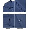 image:imageCOOFANDY Mens Short Sleeve Cuban Guayabera Shirt Casual Summer Beach Button Down ShirtsRoyal Blue