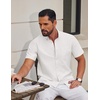 image:imageCOOFANDY Mens Short Sleeve Oxford Shirt Casual Button Down Shirts White