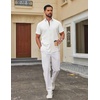 image:imageCOOFANDY Mens Short Sleeve Oxford Shirt Casual Button Down Shirts White