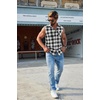 image:imageCOOFANDY Mens Sleeveless Flannel Shirt Casual Summer Tank Top Button Up Sleeveless Beach Shirts with Chest PocketBlack