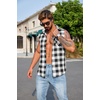 image:imageCOOFANDY Mens Sleeveless Flannel Shirt Casual Summer Tank Top Button Up Sleeveless Beach Shirts with Chest PocketBlack