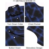 image:imageCOOFANDY Mens Sleeveless Flannel Shirt Casual Summer Tank Top Button Up Sleeveless Beach Shirts with Chest PocketBlue1