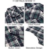 image:imageCOOFANDY Mens Sleeveless Flannel Shirt Casual Summer Tank Top Button Up Sleeveless Beach Shirts with Chest PocketBluegreen