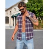 image:imageCOOFANDY Mens Sleeveless Flannel Shirt Casual Summer Tank Top Button Up Sleeveless Beach Shirts with Chest PocketPurple