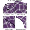 image:imageCOOFANDY Mens Sleeveless Flannel Shirt Casual Summer Tank Top Button Up Sleeveless Beach Shirts with Chest PocketPurple