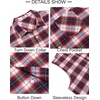 image:imageCOOFANDY Mens Sleeveless Flannel Shirt Casual Summer Tank Top Button Up Sleeveless Beach Shirts with Chest PocketRed1