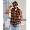 image:imageCOOFANDY Mens Sleeveless Flannel Shirt Casual Summer Tank Top Button Up Sleeveless Beach Shirts with Chest PocketYellow