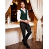image:imageCOOFANDY Mens Suit Vest Formal Dress Vest Slim Fit Buesiness WeddingDark Green