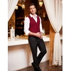 image:imageCOOFANDY Mens Suit Vest Formal Dress Vest Slim Fit Buesiness WeddingDark Red