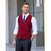 image:imageCOOFANDY Mens Suit Vest Formal Dress Vest Slim Fit Buesiness WeddingDark Red