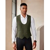 image:imageCOOFANDY Mens Suit Vest Slim Fit Double Breasted Dress Vest Casual Business Formal WaistcoatArmy Green