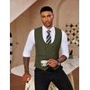 image:imageCOOFANDY Mens Suit Vest Slim Fit Double Breasted Dress Vest Casual Business Formal WaistcoatArmy Green