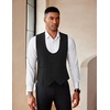 image:imageCOOFANDY Mens Suit Vest Slim Fit Double Breasted Dress Vest Casual Business Formal WaistcoatBlack