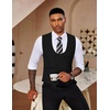 image:imageCOOFANDY Mens Suit Vest Slim Fit Double Breasted Dress Vest Casual Business Formal WaistcoatBlack