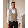 image:imageCOOFANDY Mens Suit Vest Slim Fit Double Breasted Dress Vest Casual Business Formal WaistcoatKhaki