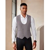 image:imageCOOFANDY Mens Suit Vest Slim Fit Double Breasted Dress Vest Casual Business Formal WaistcoatLight Grey