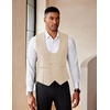 image:imageCOOFANDY Mens Suit Vest Slim Fit Double Breasted Dress Vest Casual Business Formal WaistcoatLight Khaki