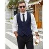 image:imageCOOFANDY Mens Suit Vest Slim Fit Double Breasted Dress Vest Casual Business Formal WaistcoatNavy Blue