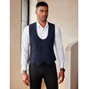 image:imageCOOFANDY Mens Suit Vest Slim Fit Double Breasted Dress Vest Casual Business Formal WaistcoatNavy Blue