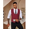 image:imageCOOFANDY Mens Suit Vest Slim Fit Double Breasted Dress Vest Casual Business Formal WaistcoatRed