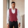 image:imageCOOFANDY Mens Suit Vest Slim Fit Double Breasted Dress Vest Casual Business Formal WaistcoatRed