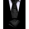 image:imageCOOFANDY Mens Suit Vest Tie Set 3PC Paisley Jacquard Waistcoat and Necktie Pocket Square for Holiday Party WeddingBlack