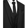 image:imageCOOFANDY Mens Suit Vest Tie Set 3PC Paisley Jacquard Waistcoat and Necktie Pocket Square for Holiday Party WeddingBlack