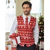 image:imageCOOFANDY Mens Suit Vest Tie Set 3PC Paisley Jacquard Waistcoat and Necktie Pocket Square for Holiday Party WeddingChristmas Reindeer Snowflake