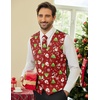 image:imageCOOFANDY Mens Suit Vest Tie Set 3PC Paisley Jacquard Waistcoat and Necktie Pocket Square for Holiday Party WeddingChristmas Tree