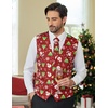 image:imageCOOFANDY Mens Suit Vest Tie Set 3PC Paisley Jacquard Waistcoat and Necktie Pocket Square for Holiday Party WeddingChristmas Tree