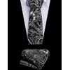 image:imageCOOFANDY Mens Suit Vest Tie Set 3PC Paisley Jacquard Waistcoat and Necktie Pocket Square for Holiday Party WeddingLight Silver