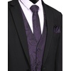 image:imageCOOFANDY Mens Suit Vest Tie Set 3PC Paisley Jacquard Waistcoat and Necktie Pocket Square for Holiday Party WeddingPurple
