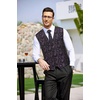 image:imageCOOFANDY Mens Suit Vest Tie Set 3PC Paisley Jacquard Waistcoat and Necktie Pocket Square for Holiday Party WeddingPurple Paisley