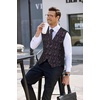image:imageCOOFANDY Mens Suit Vest Tie Set 3PC Paisley Jacquard Waistcoat and Necktie Pocket Square for Holiday Party WeddingPurple Paisley