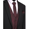 image:imageCOOFANDY Mens Suit Vest Tie Set 3PC Paisley Jacquard Waistcoat and Necktie Pocket Square for Holiday Party WeddingWine Red