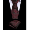 image:imageCOOFANDY Mens Suit Vest Tie Set 3PC Paisley Jacquard Waistcoat and Necktie Pocket Square for Holiday Party WeddingWine Red