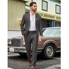 image:imageCOOFANDY Mens Suits 2 Piece Classic Fit Casual Suits Sets 2 Button Blazer Jacket And Dress Pants For Wedding Business PromDark Grey