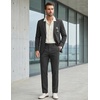 image:imageCOOFANDY Mens Suits Regular Fit 2 Piece Suit Set One Button Solid Blazer and Pants for Wedding Prom Casual BusinessBlack