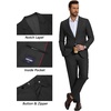 image:imageCOOFANDY Mens Suits Regular Fit 2 Piece Suit Set One Button Solid Blazer and Pants for Wedding Prom Casual BusinessBlack