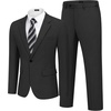 image:imageCOOFANDY Mens Suits Regular Fit 2 Piece Suit Set One Button Solid Blazer and Pants for Wedding Prom Casual BusinessBlack