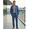 image:imageCOOFANDY Mens Suits Regular Fit 2 Piece Suit Set One Button Solid Blazer and Pants for Wedding Prom Casual BusinessBlue