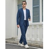image:imageCOOFANDY Mens Suits Regular Fit 2 Piece Suit Set One Button Solid Blazer and Pants for Wedding Prom Casual BusinessBlue