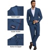 image:imageCOOFANDY Mens Suits Regular Fit 2 Piece Suit Set One Button Solid Blazer and Pants for Wedding Prom Casual BusinessBlue