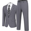 image:imageCOOFANDY Mens Suits Regular Fit 2 Piece Suit Set One Button Solid Blazer and Pants for Wedding Prom Casual BusinessDark Gray