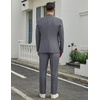 image:imageCOOFANDY Mens Suits Regular Fit 2 Piece Suit Set One Button Solid Blazer and Pants for Wedding Prom Casual BusinessDark Gray