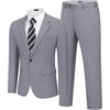 image:imageCOOFANDY Mens Suits Regular Fit 2 Piece Suit Set One Button Solid Blazer and Pants for Wedding Prom Casual BusinessLight Gray