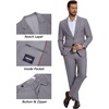 image:imageCOOFANDY Mens Suits Regular Fit 2 Piece Suit Set One Button Solid Blazer and Pants for Wedding Prom Casual BusinessLight Gray